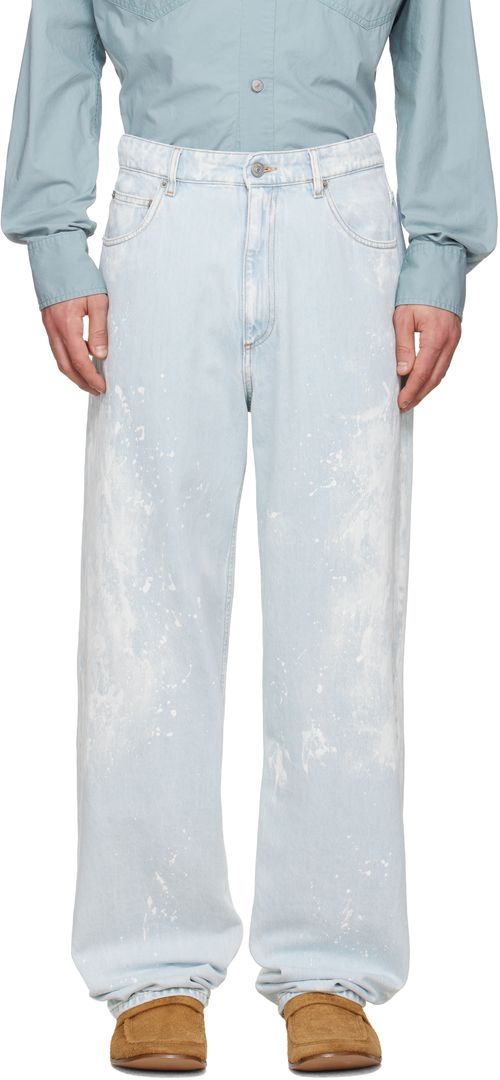 Blue Paint Splatter Jeans