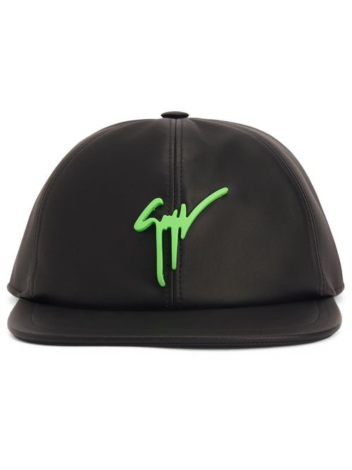 Cohen leather baseball cap - Black