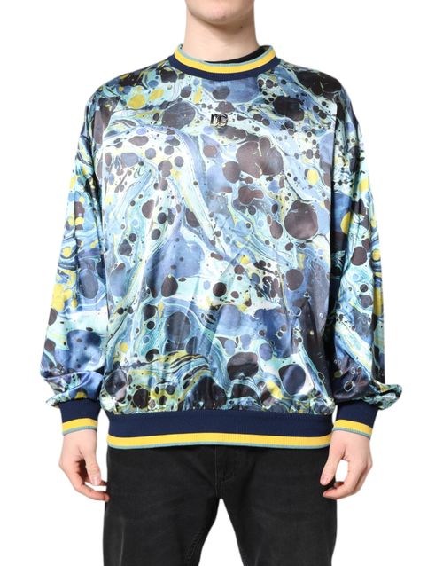 Marble Print Sweatshirt — Multicolor