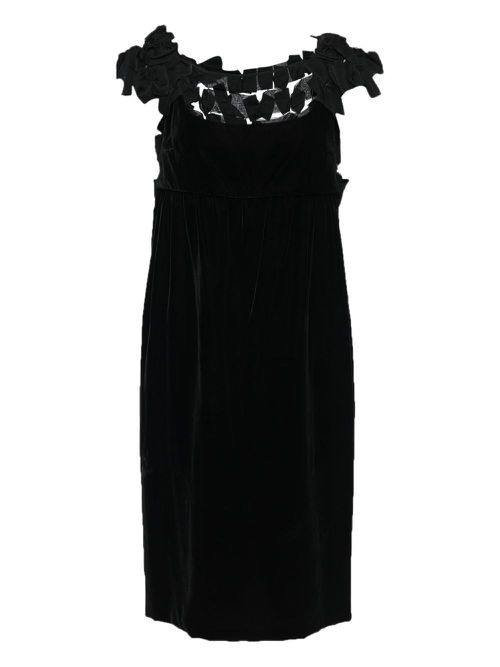 Bow-applique dress - Black
