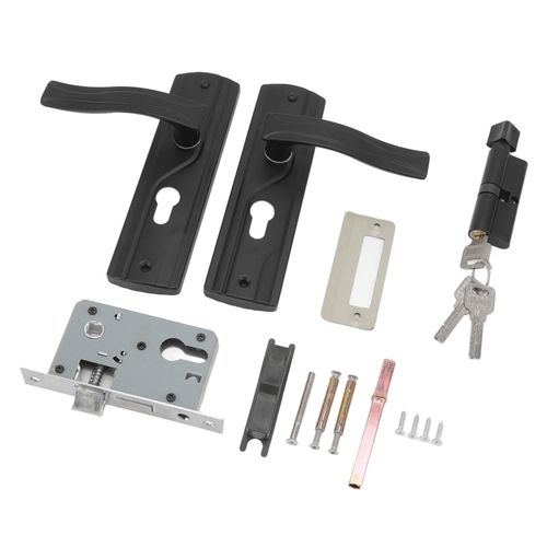 TEMU Universal Steel Door Set, Door Handle Lock Steel Silent Bearing Universal Door Set With Keys For Home Bedroom, Secure& Stylish Handle For