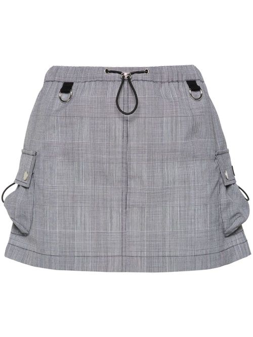 Logo-appliqué wool skirt - Black