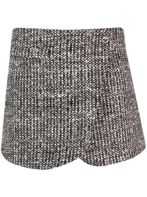 Crossover tweed miniskirt - Black
