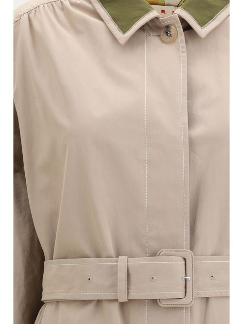 Cotton Gabardine Trench Coat — Beige