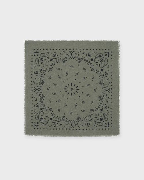 KUJTEN Hachiko Cashmere Bandana Scarf Khaki ONESIZE