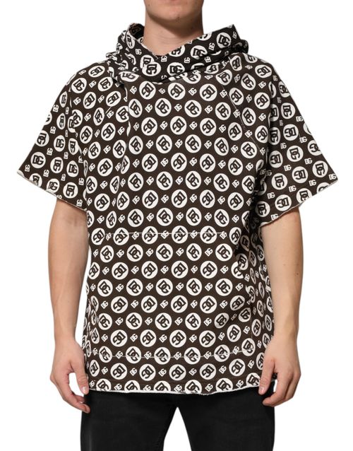 Logo-Embroidered Cotton Hoodie — Brown