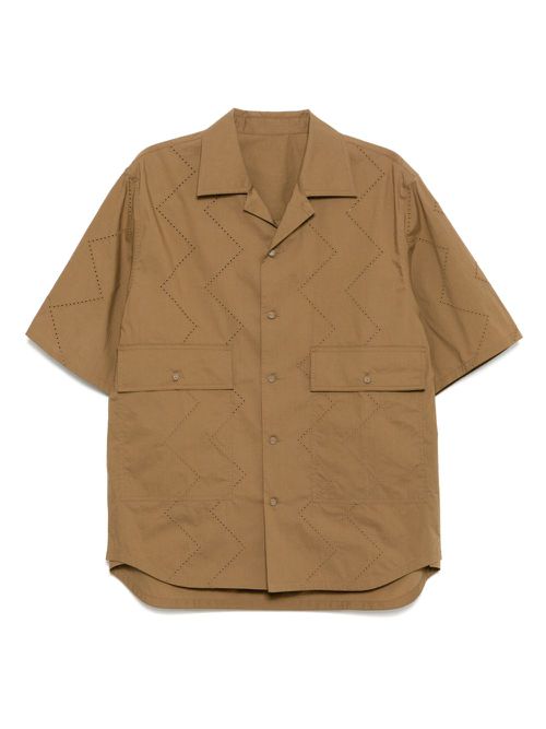 CROQUIS rhombus-details shirt - Brown