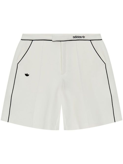 Contrasting-trim shorts - White