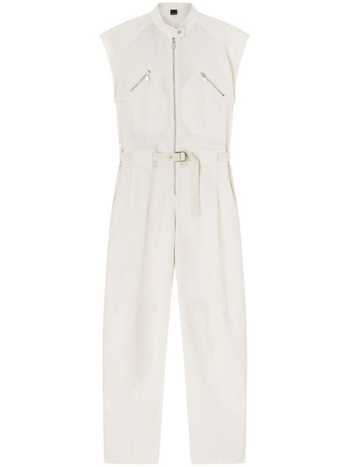 Logo-print jumpsuit - Neutrals