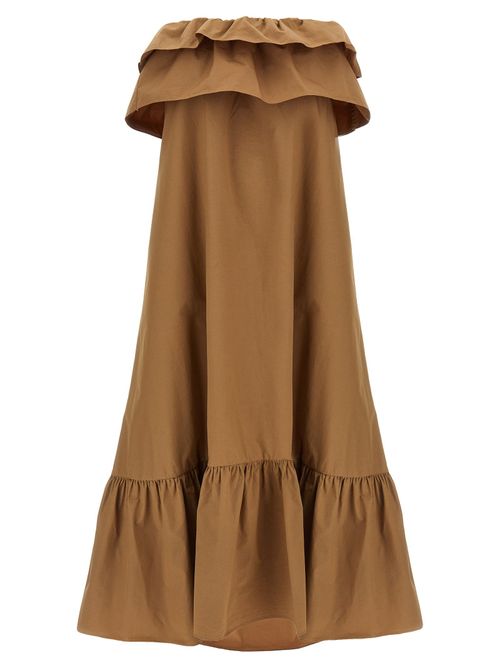 Flounce Dress — Camel