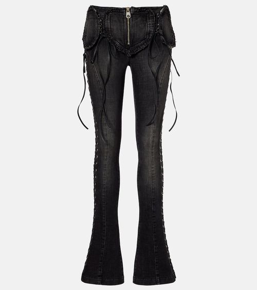 Low-rise slim-fit flared jeans