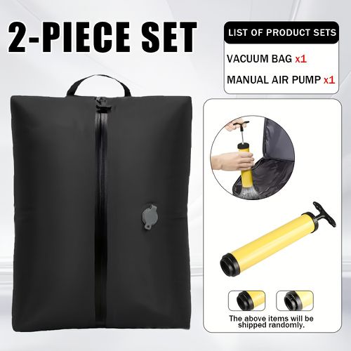 TEMU Reusable Vacuum Compression Bags For Travel & Home Storage - Space-saving Organizer With Zipper, Luggage And Backpacks To Protect Clothe