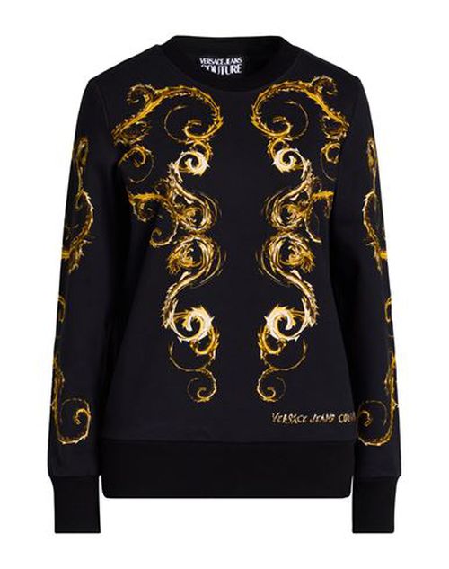 Woman Sweatshirt Black Size M Cotton, Elastane