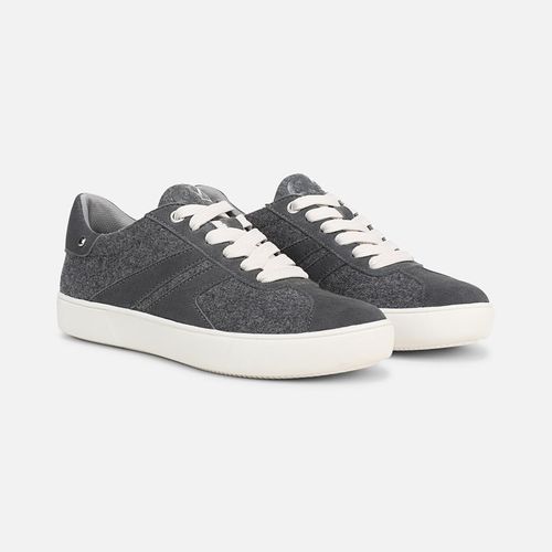 Medina Lace Up Sneaker Shoes, Hazy Grey Fabric/suede Leather