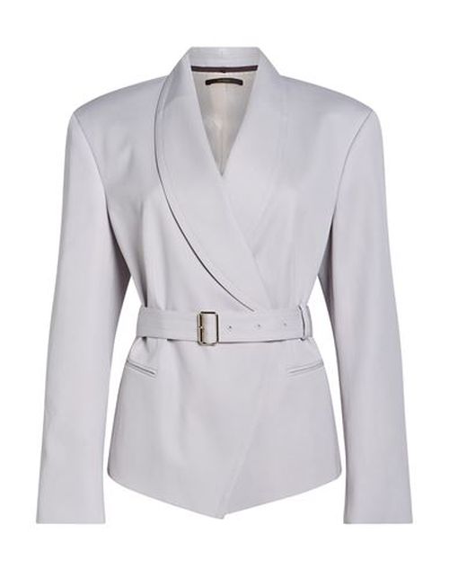 Woman Blazer Light grey Size 10 Virgin Wool