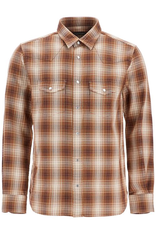 -Camicia Western In Denim-Uomo