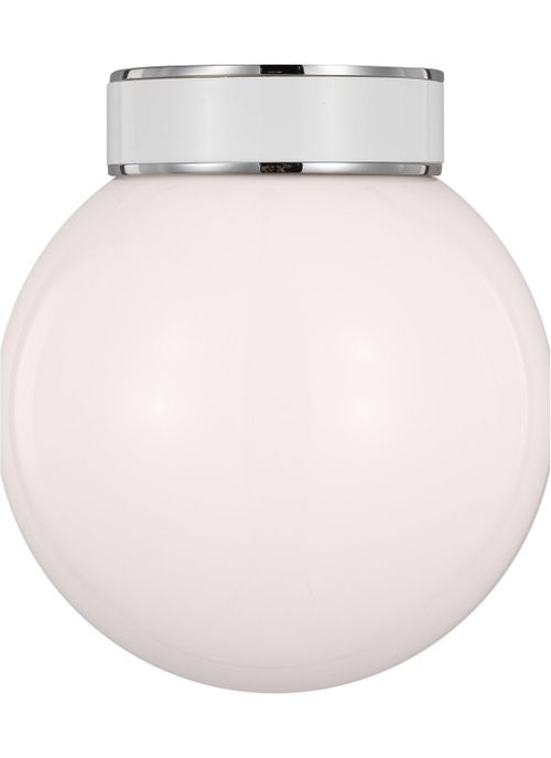 Visual Comfort Studio Monroe Ceiling Light in Polished Nickel And Gloss White by Kate Spade New York