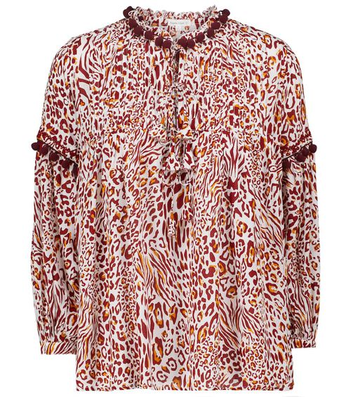 Clara leopard-print blouse