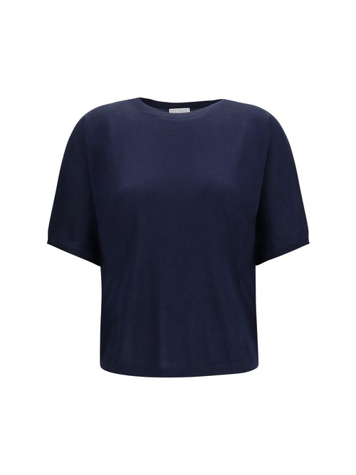 Cashmere and Silk Blend Sweater — Navy