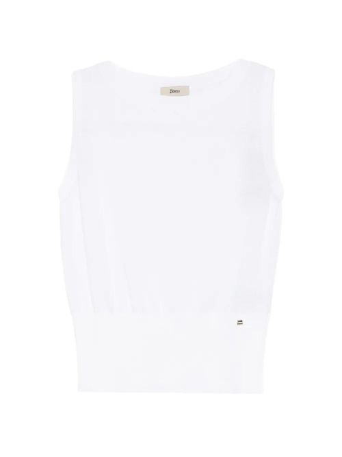 Ribbed Cotton Tank Top — White