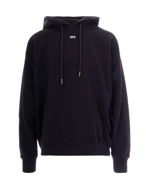 Logo-Embroidered Cotton Hoodie — Black
