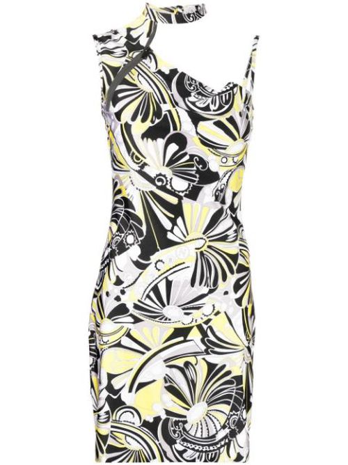 Abstract-print cut-out dress
