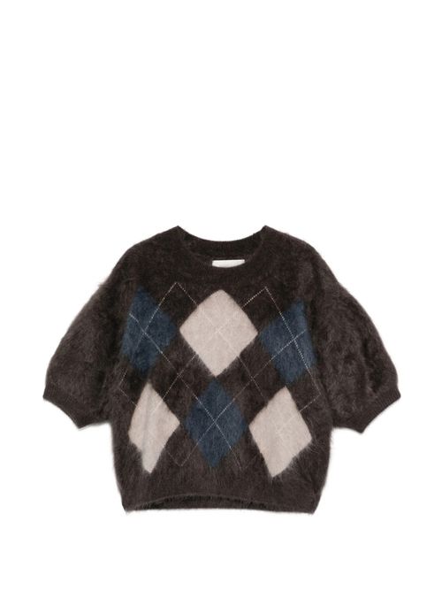 Crewneck Cashmere Sweater with Puff Sleeves