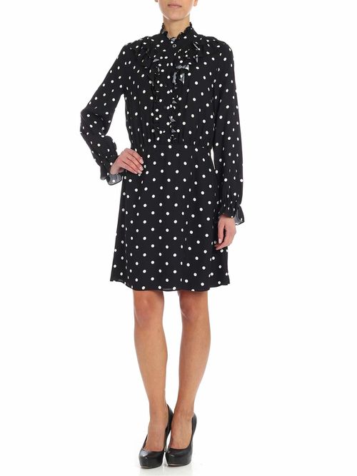 "Flandrin" black polka dot dress