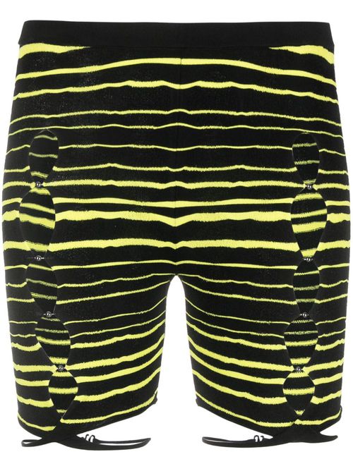 Striped cut-out shorts - Black