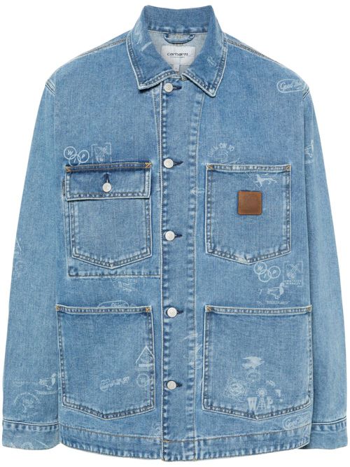 Stamp denim jacket - Blue