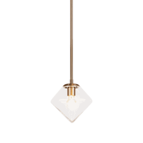 Aged Gold Brass One Light Chandelier from the Novo Collection