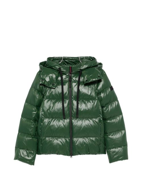 Quilted Dark Green Down Jacket — dark green