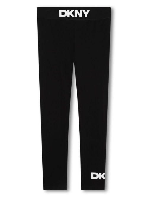 Logo-waistband stretch leggings - Black