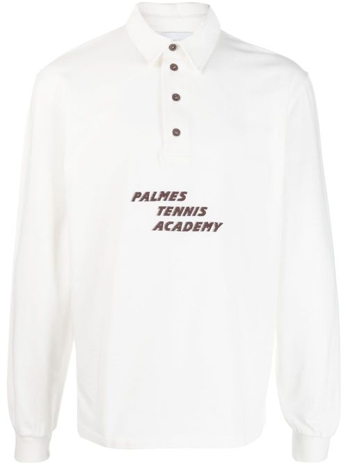 Logo-print button-up sweatshirt - White