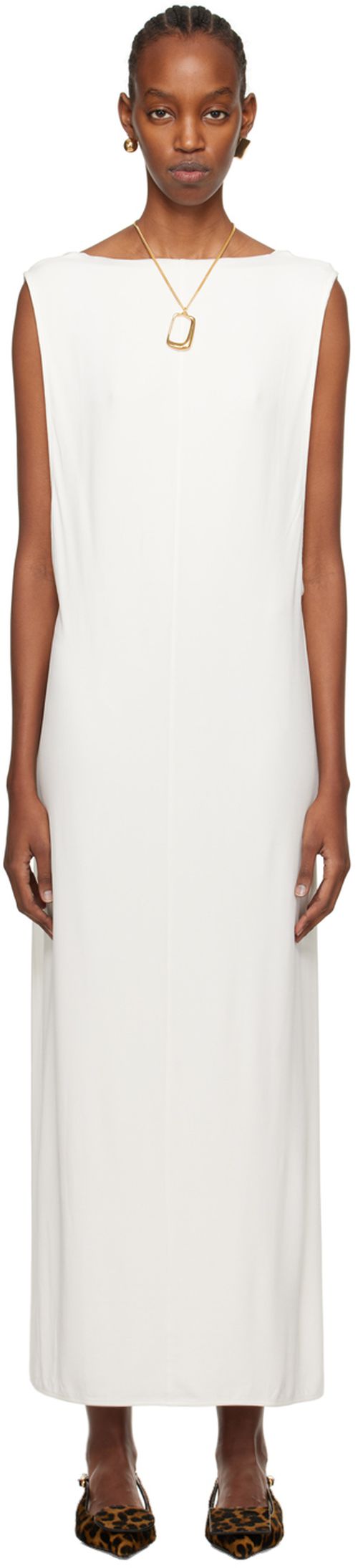 JACQUEMUS White Les Sculptures 'La robe Capa' Maxi Dress