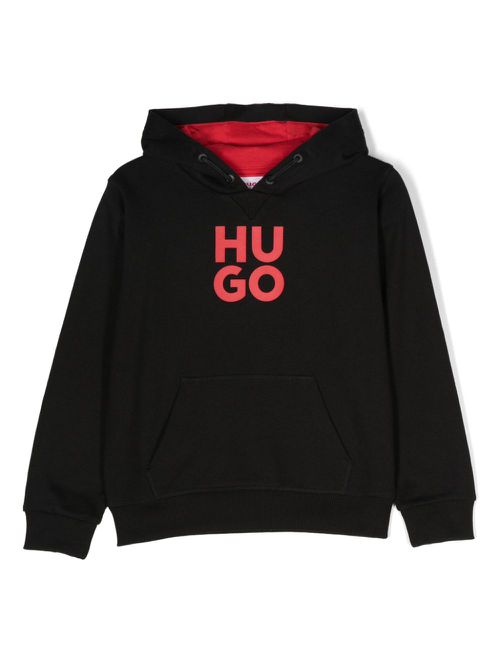 Logo-print hoodie - Black