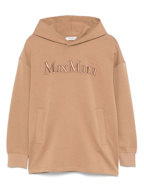 Embroidered-logo hoodie - Brown