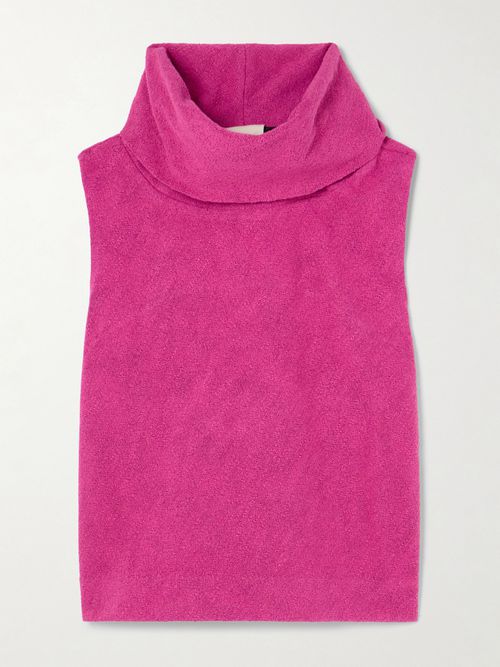 Cotton Turtleneck Tank - Pink