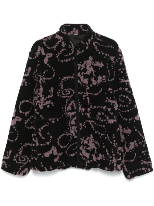 Printed fleece jacket - Black