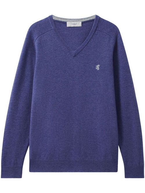 Wool v-neck sweater - Blue