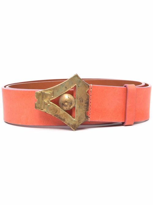 2000s leather buckle belt - Pink