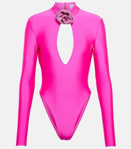 Embellished jersey bodysuit