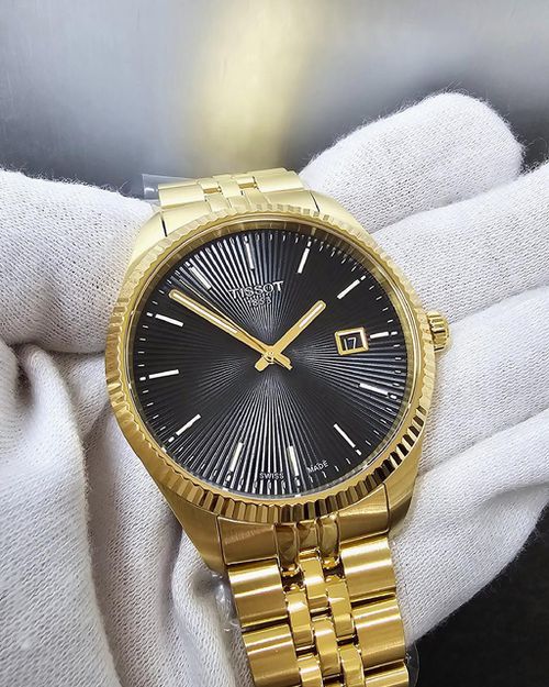 TISSOT Ballade Quartz 40MM Black Dial Gold PVD Men's Watch T1564103305100 / T156.410.33.051.00