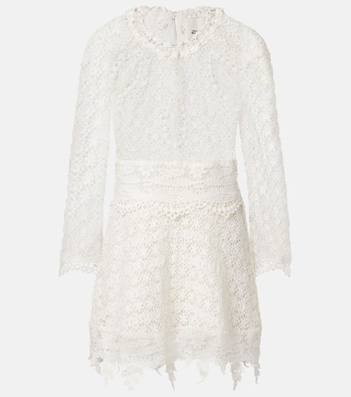 Hizene cotton guipure lace minidress