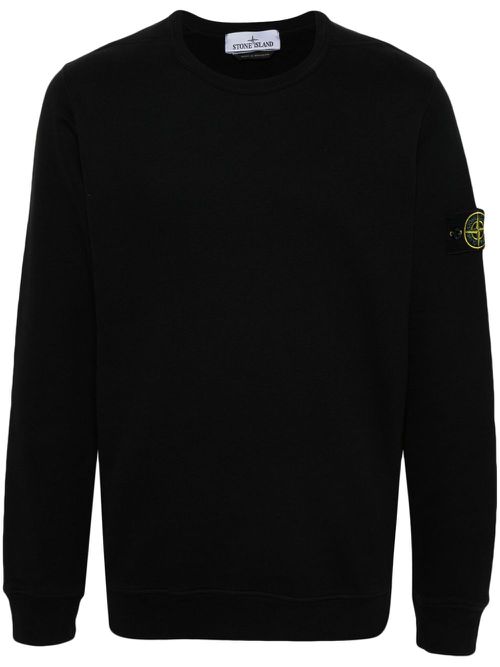Compass-badge cotton sweatshirt - Black