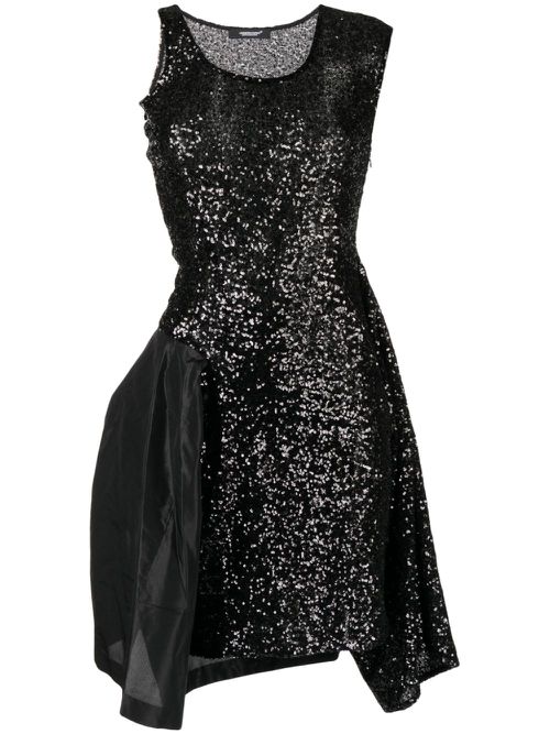 Glitter-detailled midi dress - Black