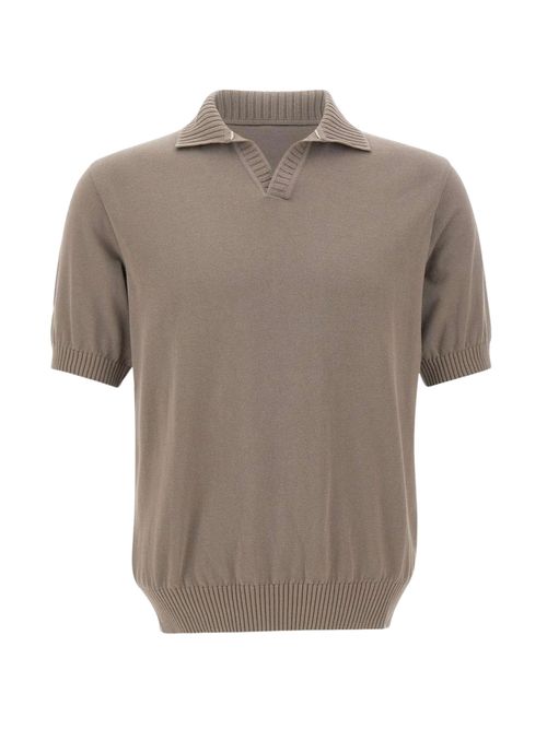 Open-Neck Cotton Polo Shirt