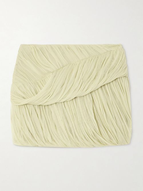 Ruched Silk-gauze Mini Skirt