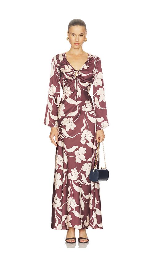 MISA Los Angeles Karla Dress in Chocolate. L. Also in XXS