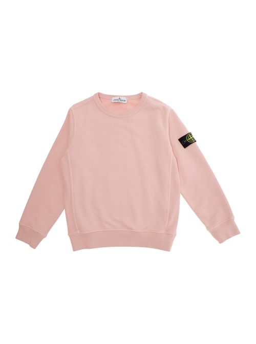 Logo-Patch Crewneck Sweatshirt — Pink